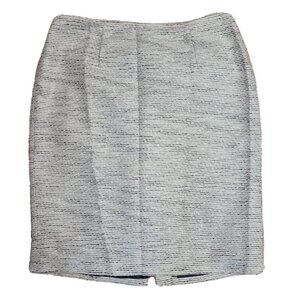 Calvin Klein Pencil Skirt Womens‎ Size 14 White Black Tweed Back Zipper Lined